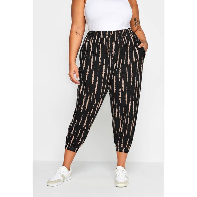 Yours Curve Black Crop Harem Trousers, Women's Curve & Plus Size, Yours - 14