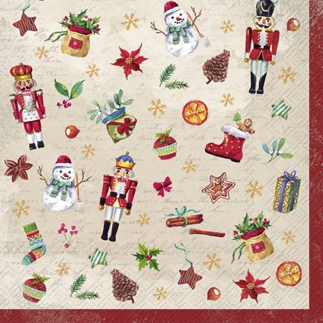 Festive Tradition Snowman Print Cocktail Paper Napkin 20-Pack Disposable 3-Ply