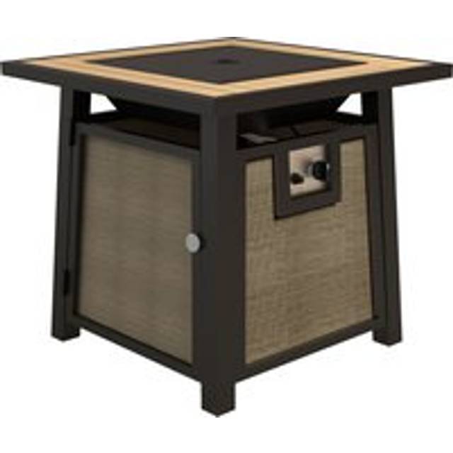 Outsunny 50,000 Btu Gas Fire Pit Table With Cover And Glass Beads, Brown
