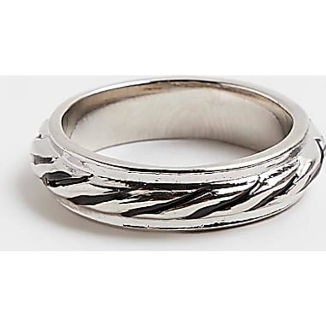 Mens River Island Silver Colour Band Pinky Ring