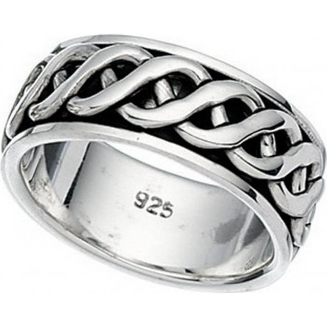 Beginnings Sterling Silver Celtic Design Spinner Ring R988 / Size 62