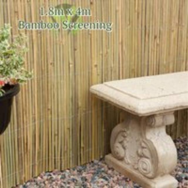 4m x 1m Bamboo Split Slat Fencing Screening Rolls for Garden Outdoor Privacy - Brown