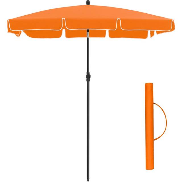 SONGMICS parasoll för balkong, rektangulär trädgårdsparasoll, 200 x 125 cm, UV-skydd upp till UPF 50+, böjbar, parasollduk med PA-beläggning, för trädgård, terrass, utan stativ, orange GPU25OG