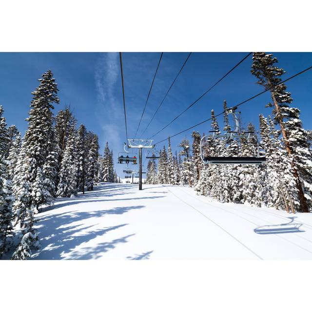 Ski Resort by Onfokus - Wrapped Canvas Art Prints - Blue;White (51cm H x 76cm W x 3.8cm D)