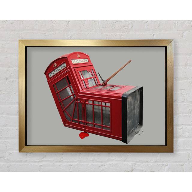 Telephone Box Dismaland Framed Print - Black Framed Paper (100cm H x 141.4cm W x 3cm D)