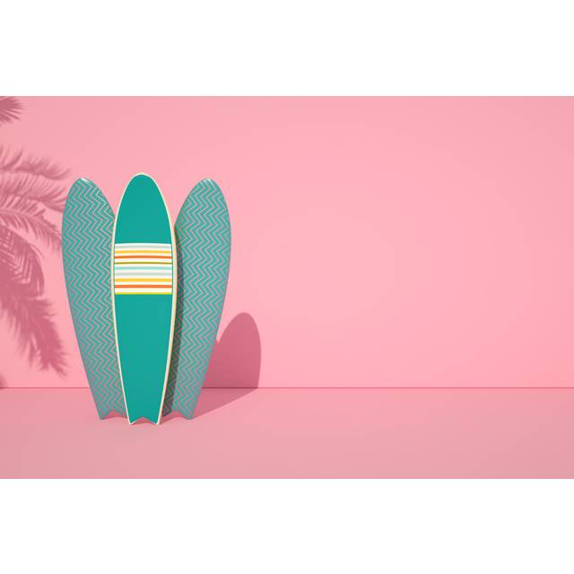 Surfboard - Brown;Green;Pink (81cm H x 122cm W x 3.8cm D)