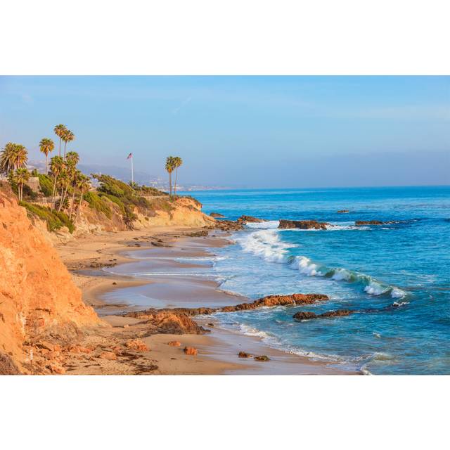 Laguna beach coastline - Blue;Brown;White (61cm H x 91cm W)