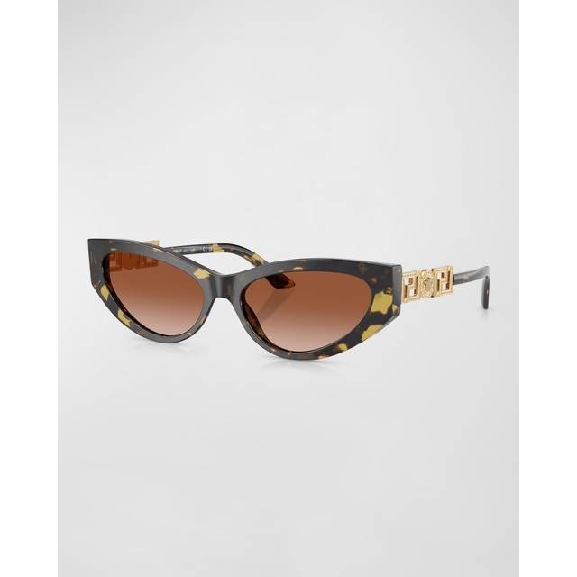 Versace Brown Greca Strass Cat-Eye Sunglasses - 547013 - UNI