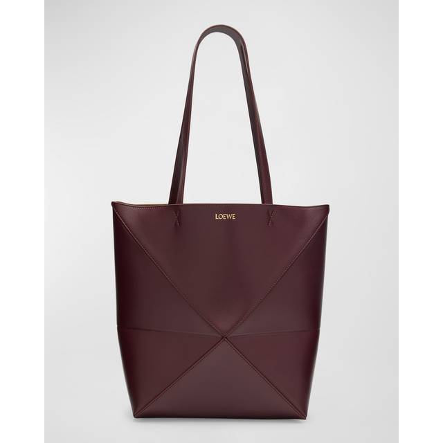 Loewe Puzzle Fold Medium leather tote bag - red (One Size)