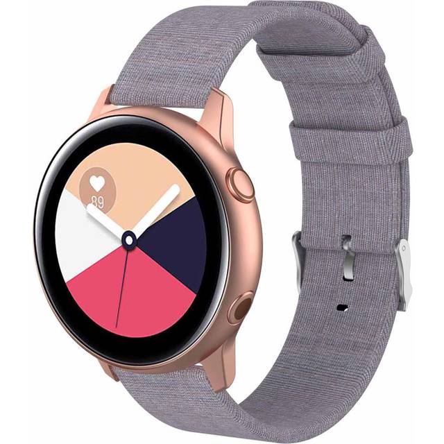 Samsung Galaxy Watch Active klockarmband med metallspänne - Ljusgrå