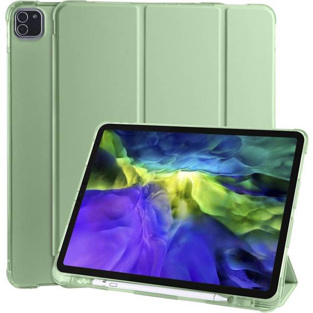 iPad Pro 12,9 tum (2020) / (2018) tredubbelt läderfodral - Ljusgrön
