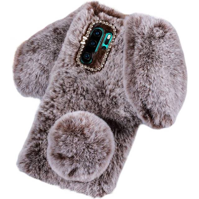 Fluffy Rabbit Huawei P30 Pro skal - Brun
