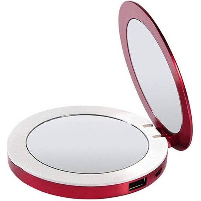 (Standard, 2) Portable Charger Power Bank 3X Magnifying Makeup Vanity Mirror With Lights Led Compact