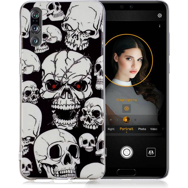 Huawei P20 Pro mobilskal silikon självlysande tryckmönster - Döskalle