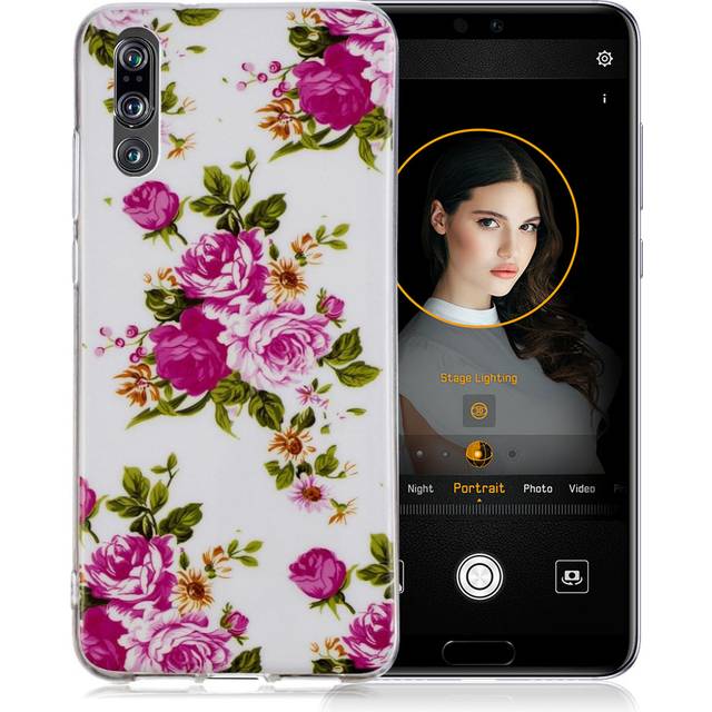 Huawei P20 Pro mobilskal silikon självlysande tryckmönster - Blommande blomma