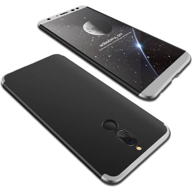 Huawei Mate 10 Lite och Maimang 6 och nova 2i och Honor 9i (Indien) mobilskal hårdplast skyddande matt - Svart och silver
