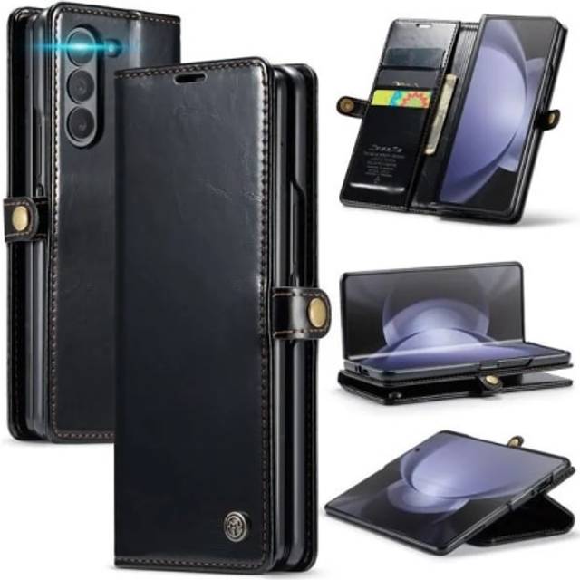 CaseMe Slim Plånboksfodral Samsung Galaxy Z Fold 5 Svart