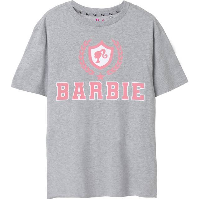 (M, Grey Marl) Barbie Womens/Ladies Collegiate Logo T-Shirt