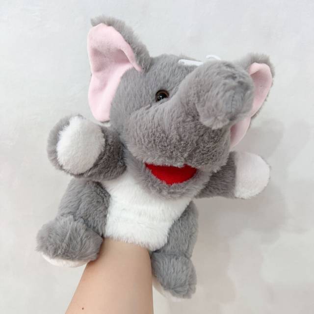 (Elephant) Animal Jungle Stuffed Animal Pp Cotton Hand Puppet Cartoon Children Toy Cute