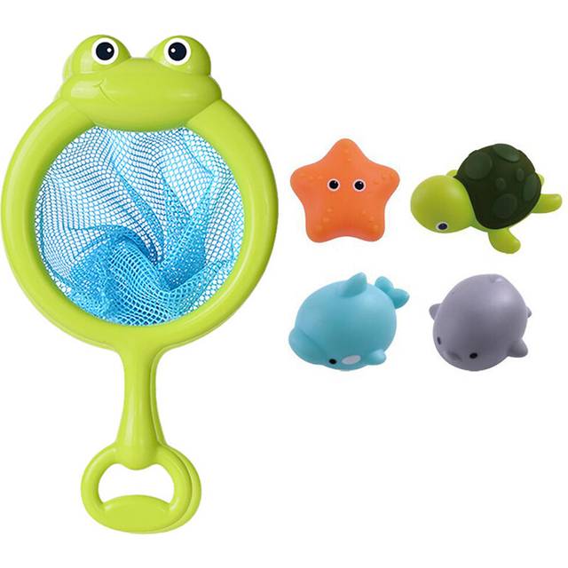 (Set A) Baby Cute Animals Bath Toy Swimming Water LED Light Up Toys Soft Rubber Float Induction Luminous Frogs for Kids Play Funny Gifts