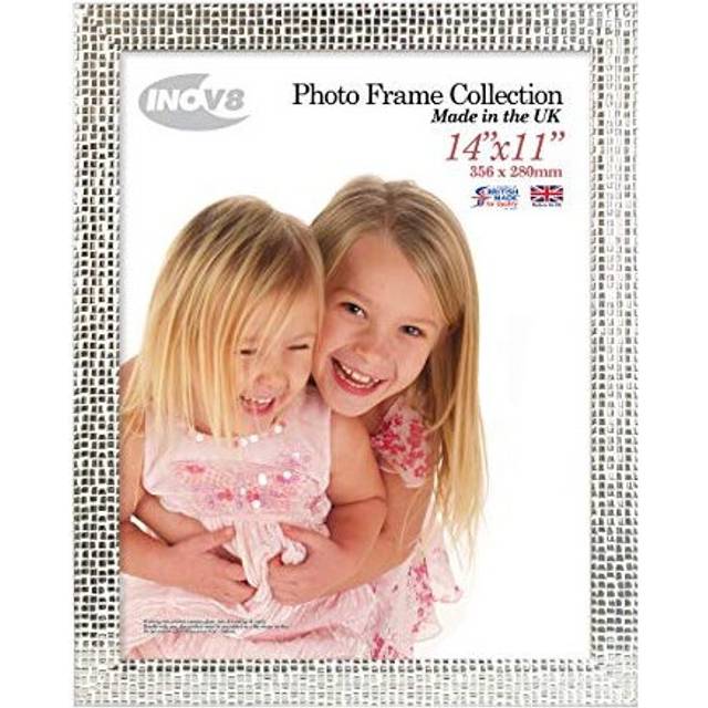 "Inov8 Framing British Made Photo Frame Mosaic Silver Holds Picture 14""x11"" (35.56cm x 27.94cm)"