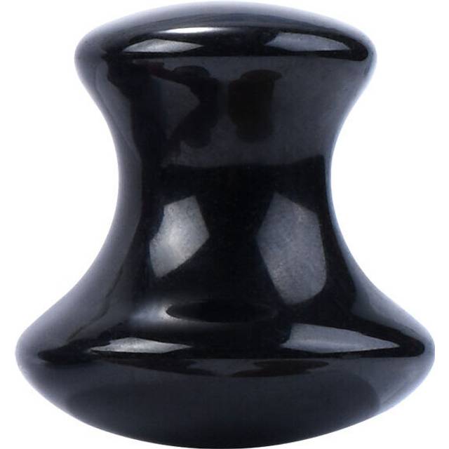 (a-Black) Natural Rose Quartz Jade Stone Massager Facial Roller Beauty Mushroom Shape Massage Eye Neck Care Slimming Tools Health Beauty