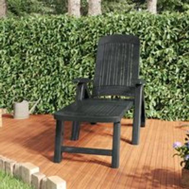 Folding Sun Lounger Polypropylene Green - One Size
