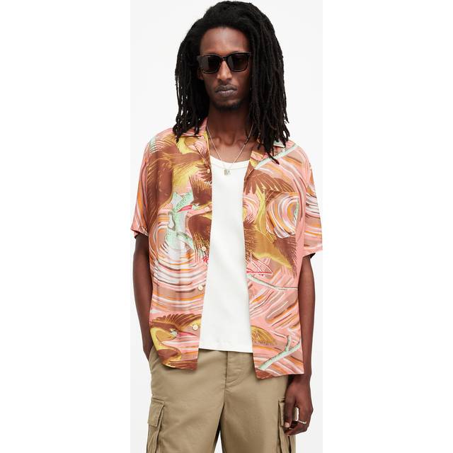 Pink Matsuri Floral Short Sleeve Shirt (M)