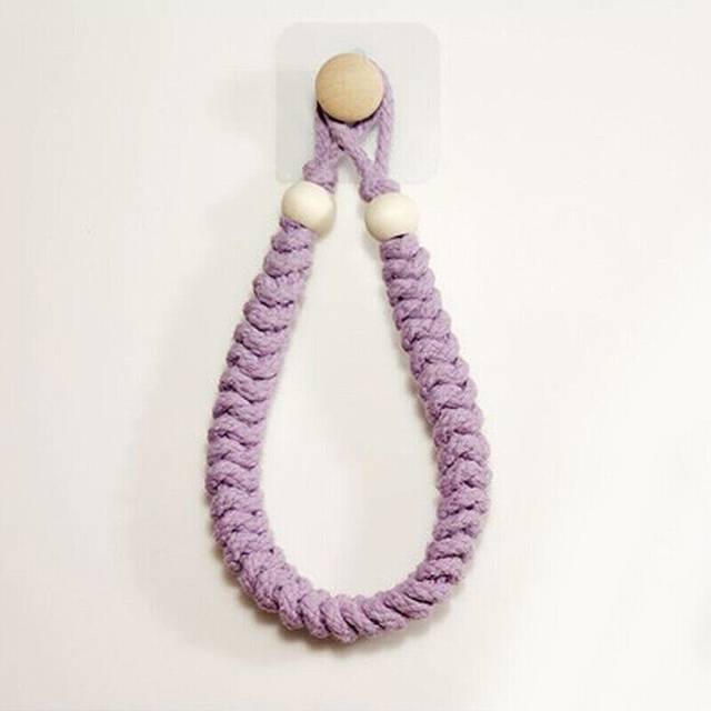 (C) Weave Hemp Rope Hanging Hotel Towel Toilet Wall Mounted Paper Roll Holder