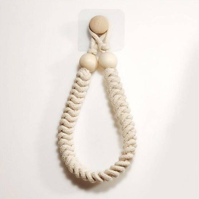 (B) Weave Hemp Rope Hanging Hotel Towel Toilet Wall Mounted Paper Roll Holder