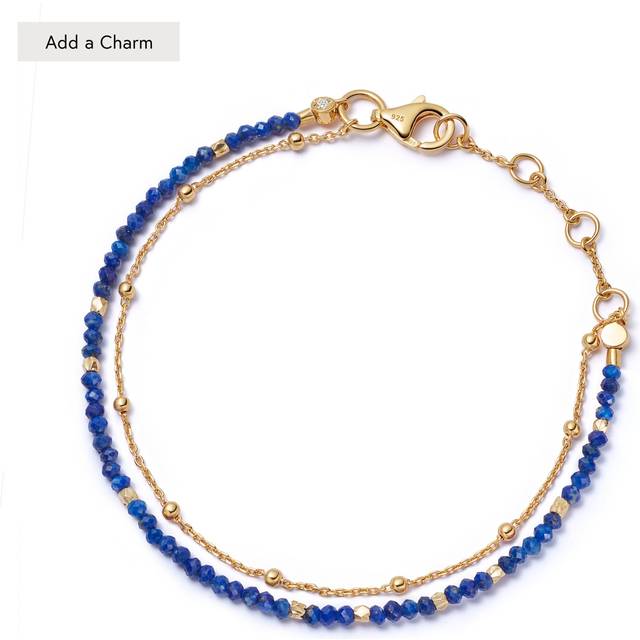 Astley Clarke Womens Yellow Gold Vermeil Biography Lapis 18ct Gold-vermeil Bracelet 1 Size - YELLOW GOLD VERMEIL