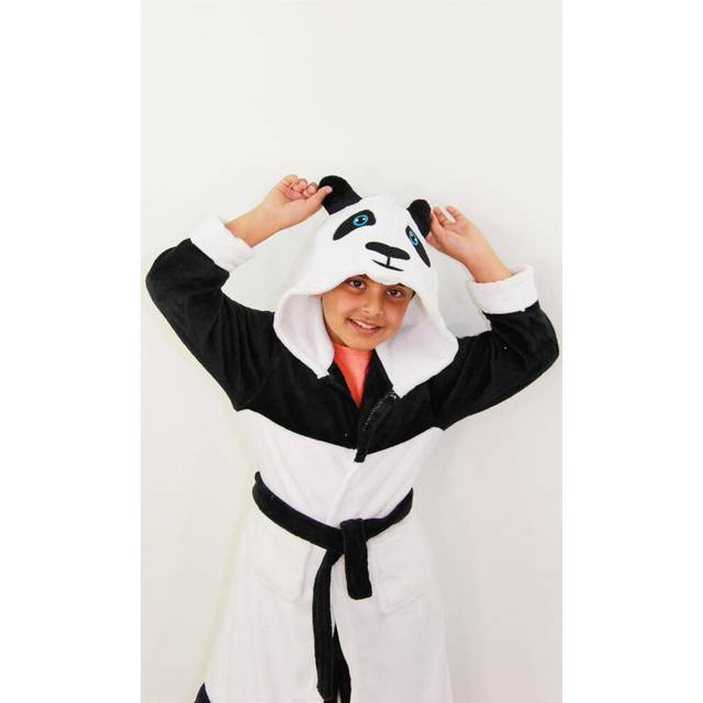 (13 Years, Panda) Kids Girls Bathrobe 3D Animal Dressing Gown