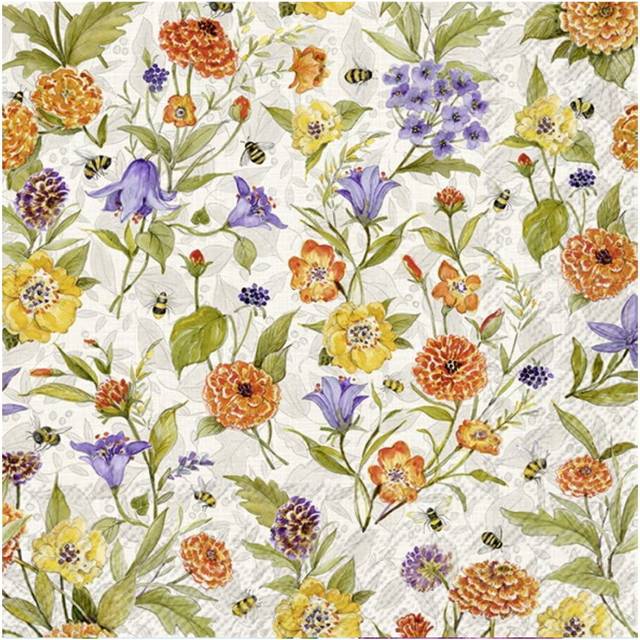 Floral Nature Printed Napkins Cocktail Party Disposable Paper 3-Ply Serviette
