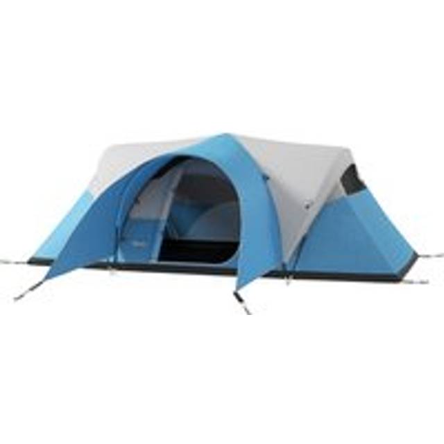 Outsunny 3000mm Waterproof Camping Tent for 5-6 Man, Family Tent with Porch and Sewn in Groundsheet, Portable with Bag, Blue