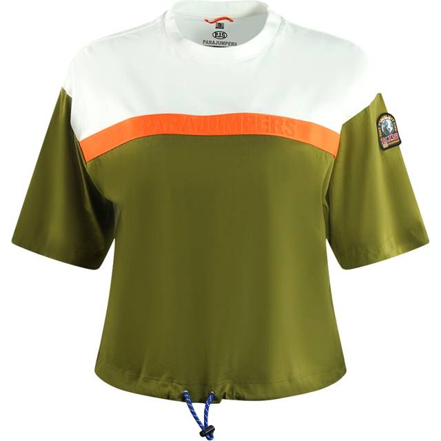 Parajumpers Womens Anorak Green Cropped T-shirt - Size Small