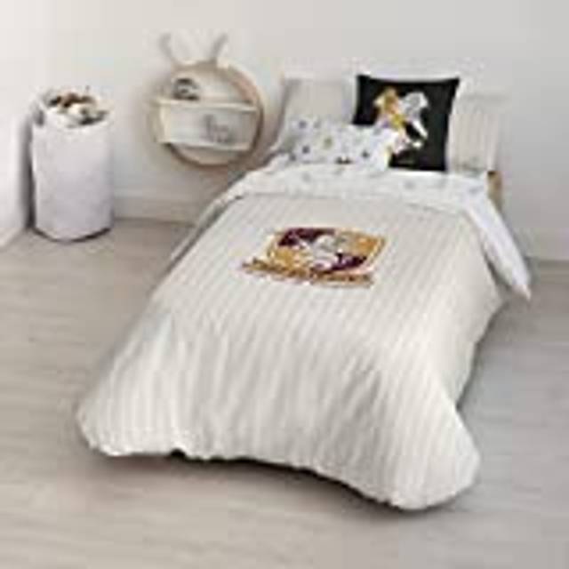 BELUM | Harry Potter Påslakan med knappar 100% bomull Modell Gryffindor Sweet Beig för 105 säng (180x220cm)