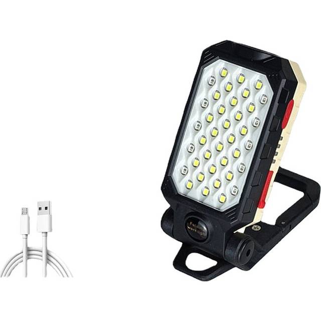 (Type B Small) LED COB Rechargeable Magnetic Work Light Portable Flashlight Waterproof Camping Lantern Magnet Design with Power Display