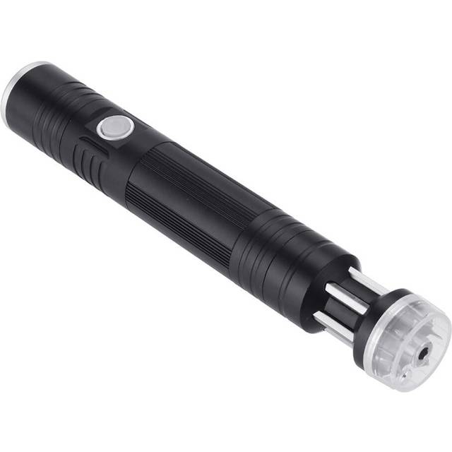 T6 Mini Torch USB Charging Flashlight with Screwdriver Multi-Function Telescopic Zoom Flashlight for Camping Hiking and Emergency Use