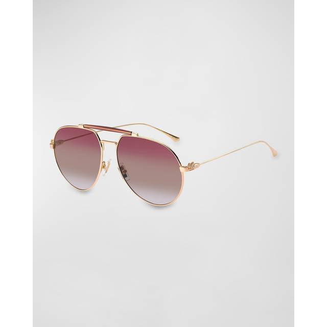 Etro 0022/s Unisex Sunglasses - Rose Gold Frame, Pink Shaded Lenses