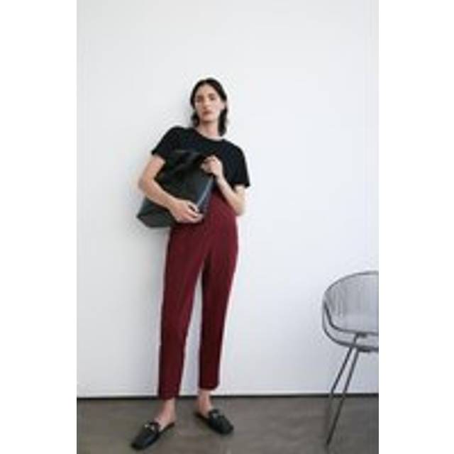 Warehouse Womens Double Crepe High Waisted Dart Detail Trouser - Wine - Size 6 Regular