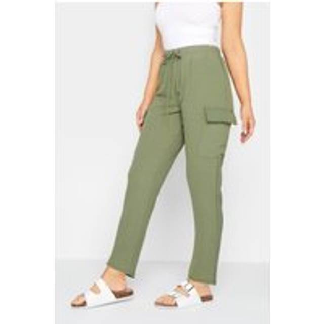 M&Co Khaki Green Cargo Slim Leg Trousers Regular > 20 M&Co Womens - Regular 20