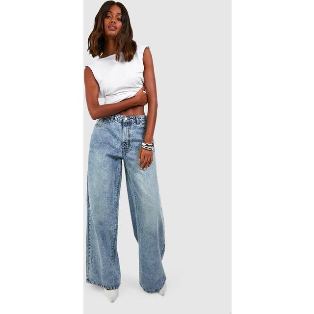 Womens The Wide Leg Jeans - Grey - 16