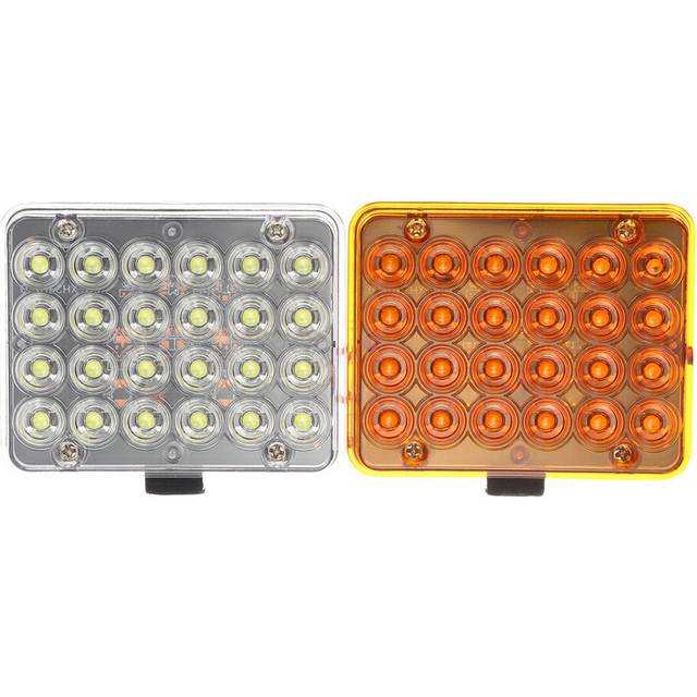 (Yellow + White) 12V LED Recovery Light Bar Car Amber Emergency Flashing Strobe Beacon Truck Lamp
