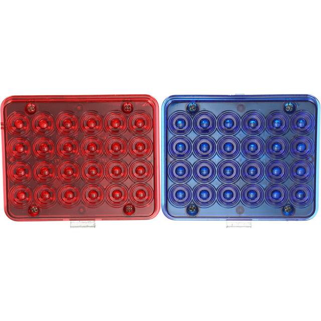 (Red + Blue) 12V LED Recovery Light Bar Car Amber Emergency Flashing Strobe Beacon Truck Lamp