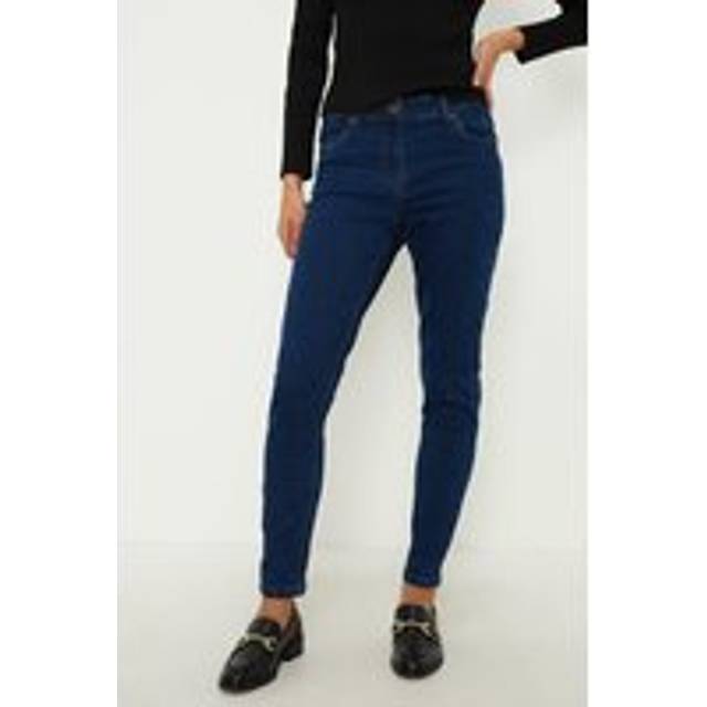 Oasis Womens Jade Mid Rise Skinny Jeans - Indigo Blue Elastane - Size 12 Regular