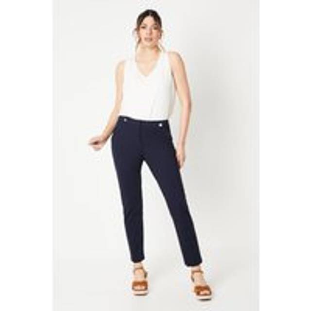 Wallis Womens Ponte Tapered Trouser - Navy Viscose - Size 16 Regular