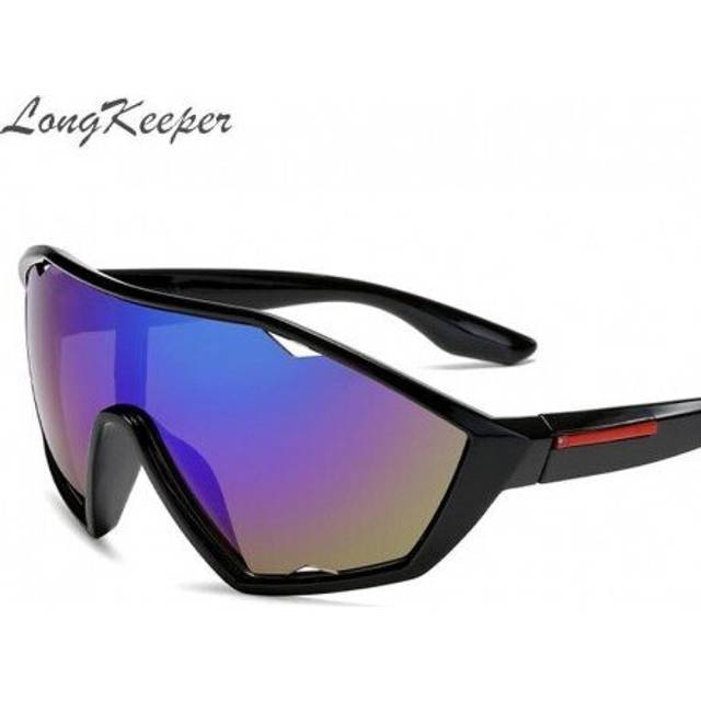 (C4Orange Brown) LongKeeper 2020 Men Women Big Sunglasses UV400 Goggle Oversized Windproof Eyewear Outdoor Sports Sunglasses