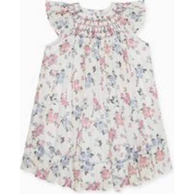 Magenta Floral Dahlia Girl Hand-Smocked Dress - 2Y