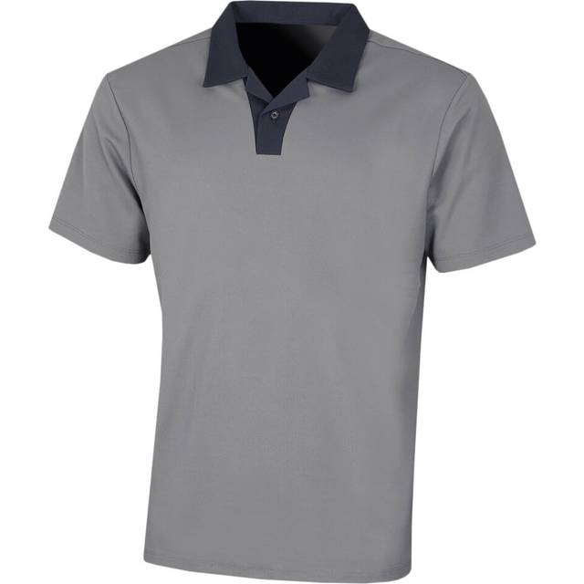 (M, Grey Melange) Wolsey Mens Johnny Collar Lightweight Breathable Golf Polo Shirt