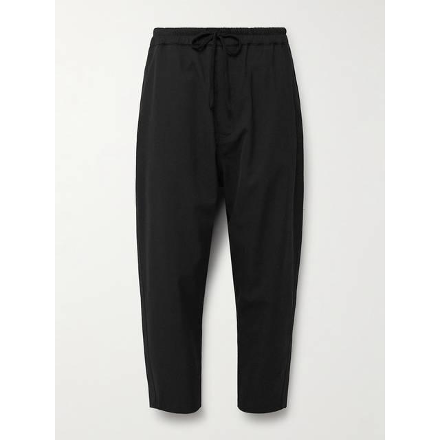 Nili Lotan - Walker Tapered Cropped Virgin Wool Drawstring Trousers - Men - Black - S